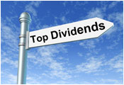 Top dividend sign on flag pole
