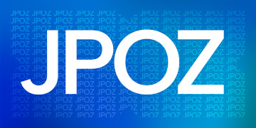 JPOZ in white on a blue gradient background