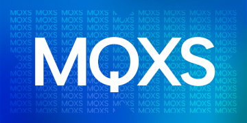 MQXS letters on a blue background