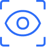 Eye vision icon in blue