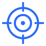 Cross hairs target icon in blue