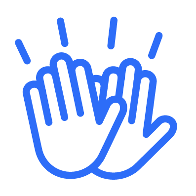 Simple graphic of two hands high fiving.