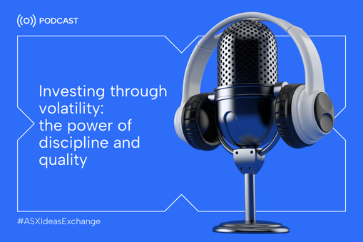 A digital promotional banner for The Ideas Exchange podcast
