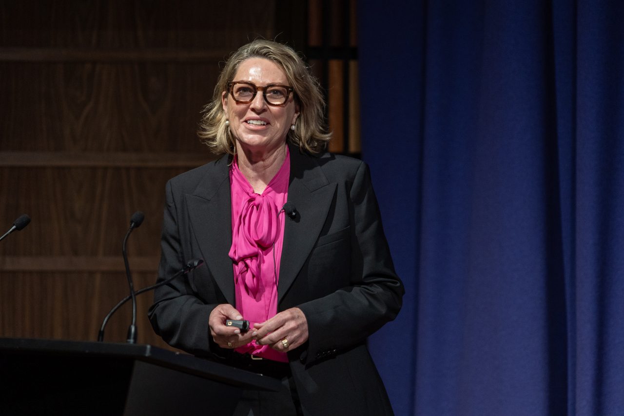 Starpharma Holdings Limited Managing Director and Chief Executive Officer Cheryl Maley on stage at ASX SMIDCaps Conference