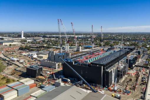 Aerial shot of NEXT DC data centre under construction