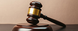 Judge Gavel on a wooden table. The concept of law. sentence, justice