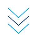 Line icon of three downward-pointing arrows arranged vertically, displayed on a light background