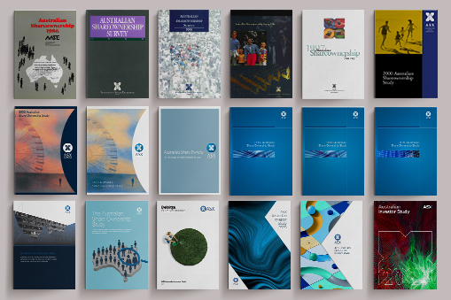Collection of all covers of the ASX Australian Investor Study