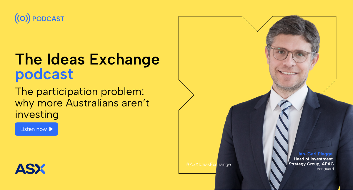 A digital promotional banner for The Ideas Exchange podcast