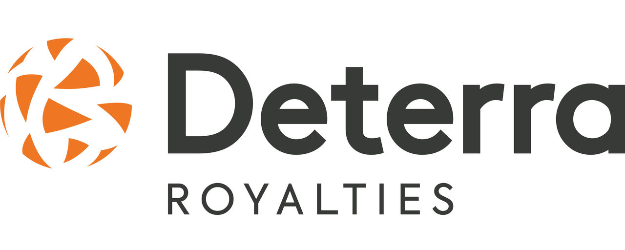 Deterra Royalties orange abstract emblem wordmark