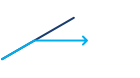 Icon showing a line extending upward into a right-pointing arrow.