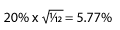 Mathematical formula showing a percentage calculation