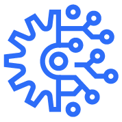 Digital design icon in blue