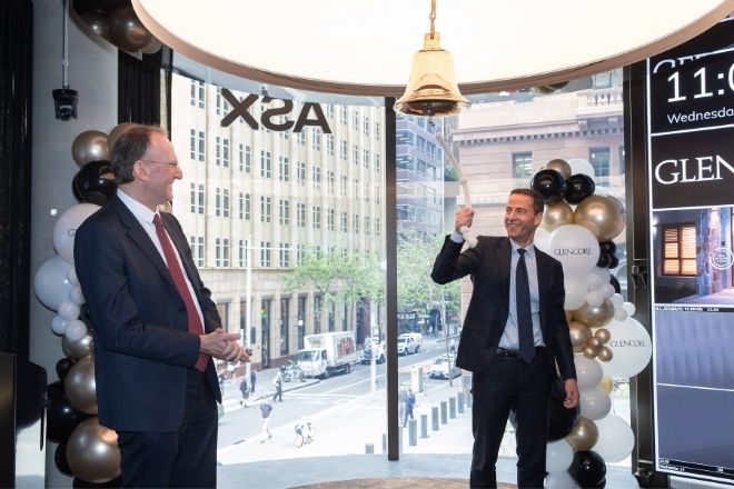 Photograph of Glencore (ASX:GLC) ringing the bell