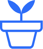 Growth icon in blue