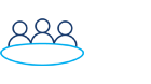 Icon showing three simplified figures inside a circular outline.